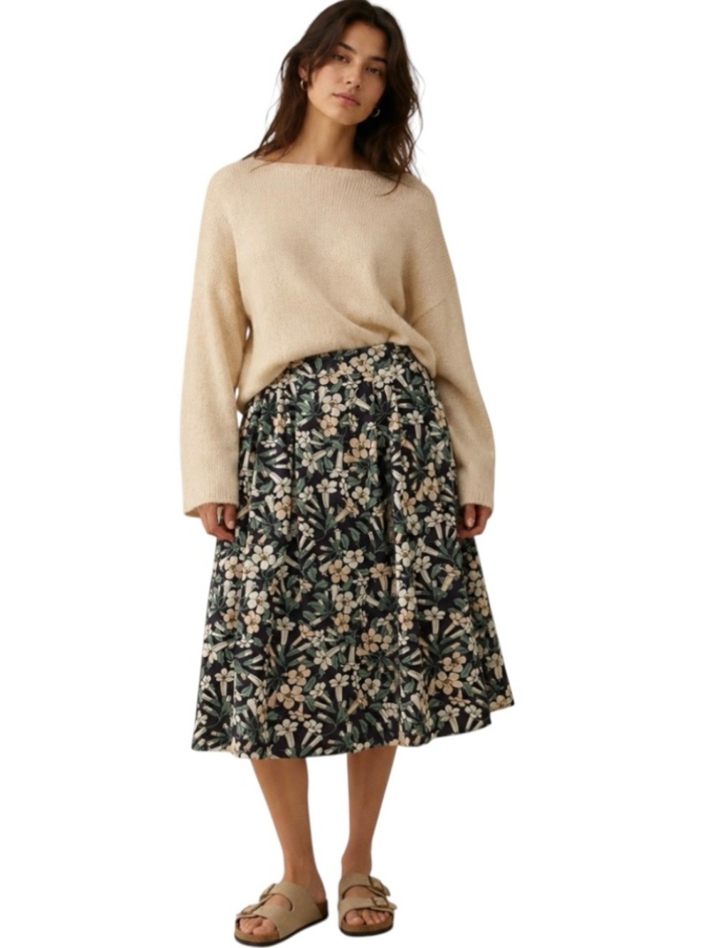 Birds of North America Skirt 6 Honeysuckle Floral Made in Canada Pockets Cottage